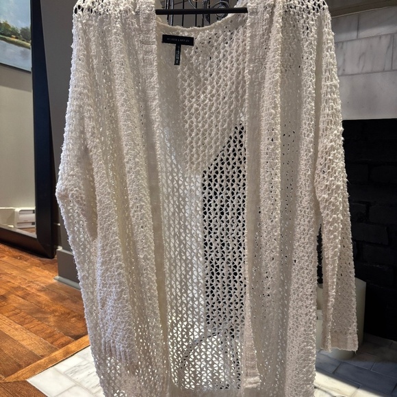 Melissa & Marly Sweaters - Melissa & Marley Open Knit Cardigan | White Lightweight Layering Sweater | Size